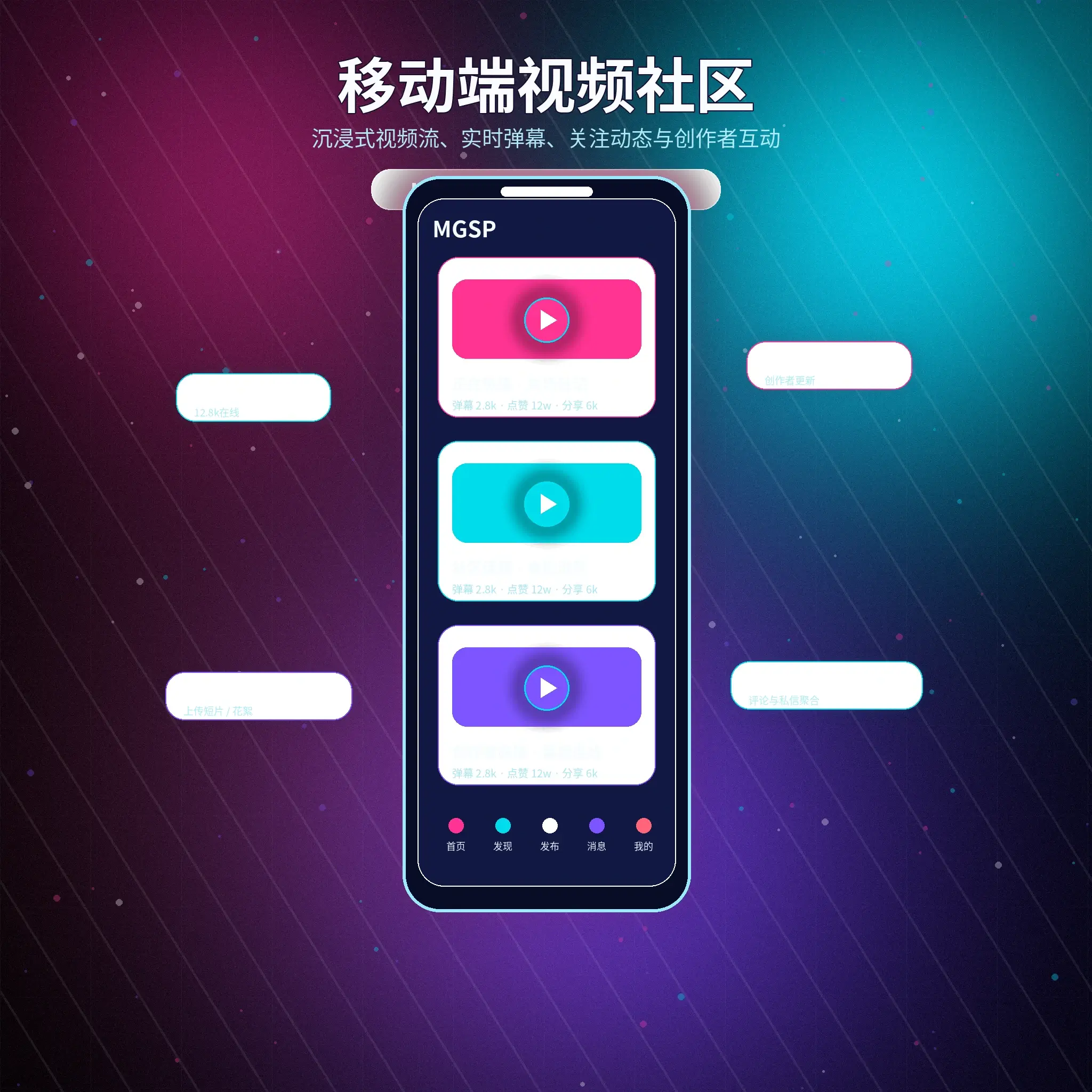 蘑菇视频移动端内容浏览界面